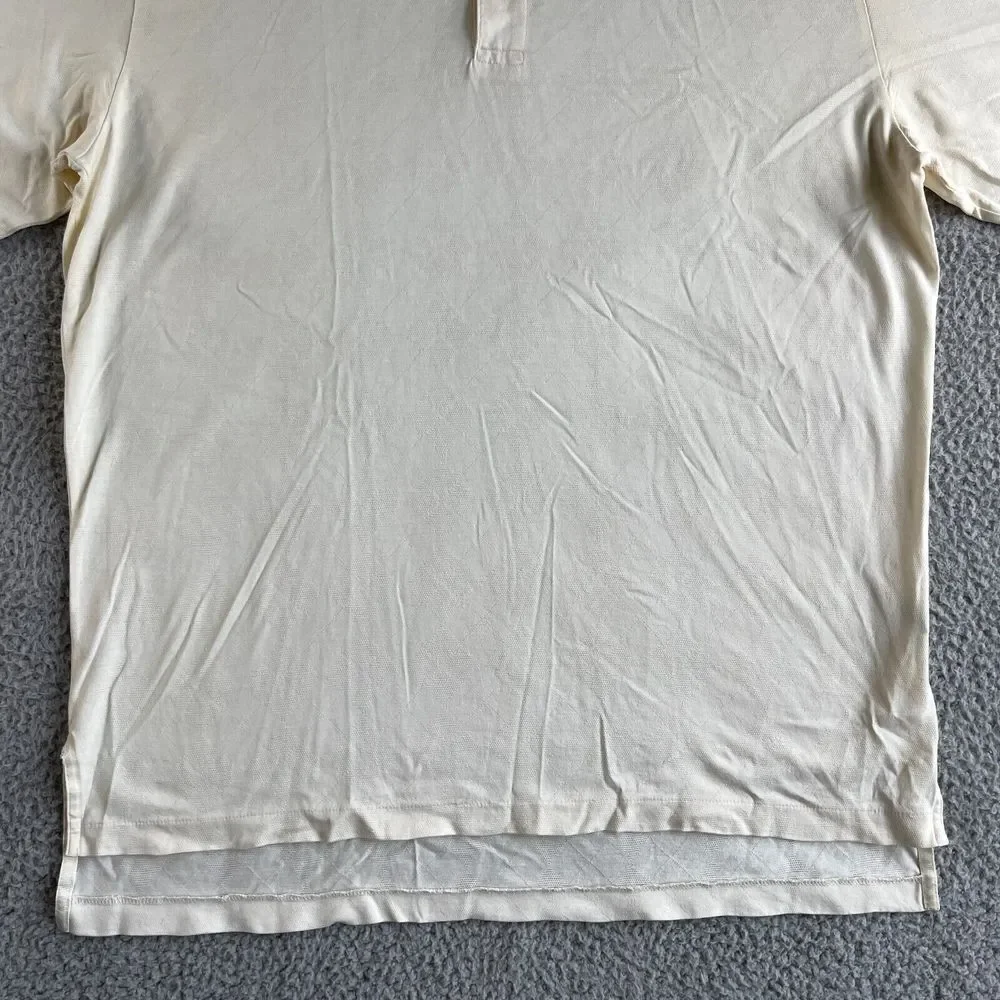 Vintage Ralph Lauren Polo Golf‎ Shirt Mens Large Light Yellow Argyle Pullover